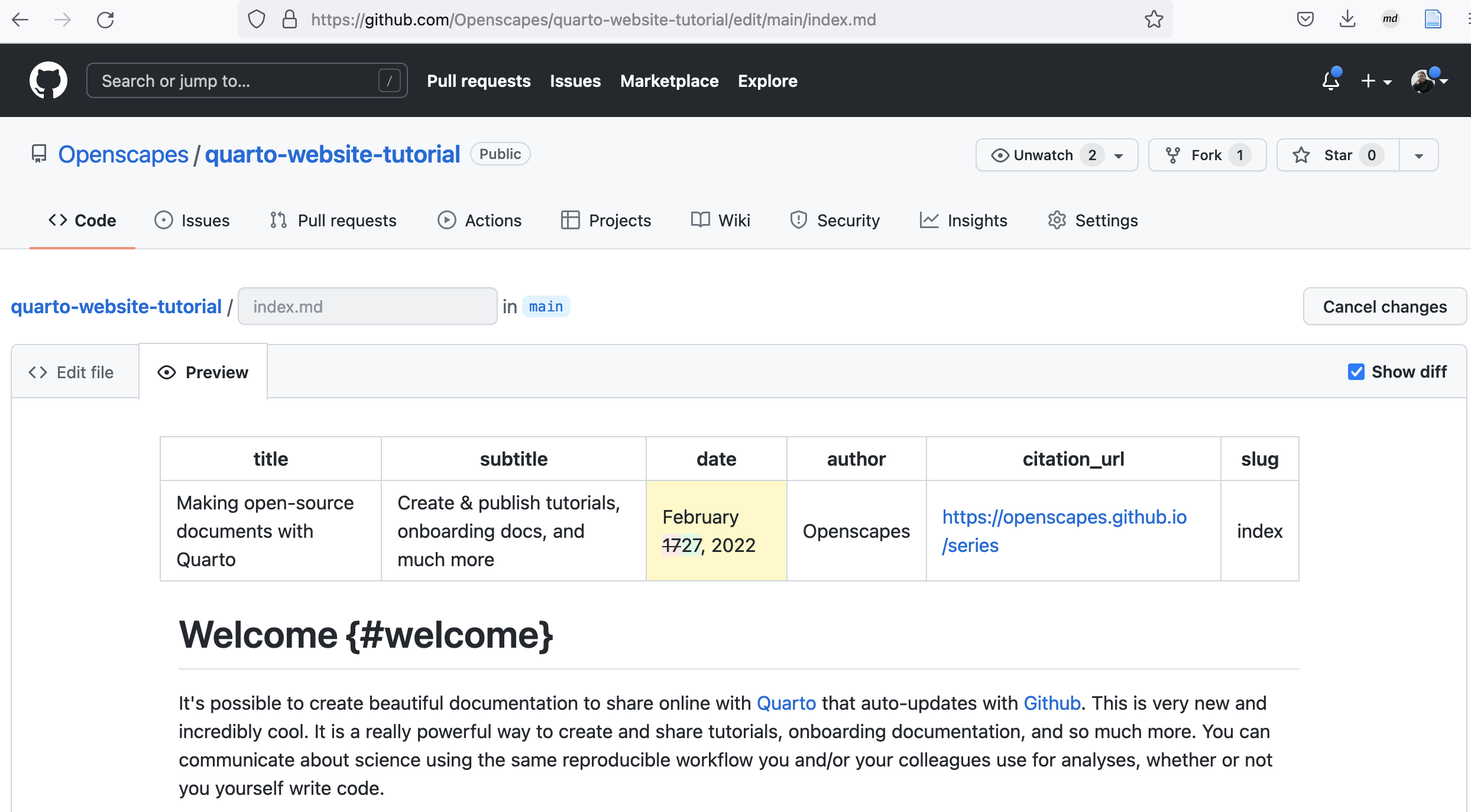 Making sharable documents with Quarto - From the Browser